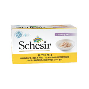 Schesir - Natural wet cat food, chicken and rice, multipack of jars, 6 × 50 g