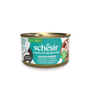Schesir Complete & Balanced — Wet cat food in jelly, tuna and sea bream, can, 85 g