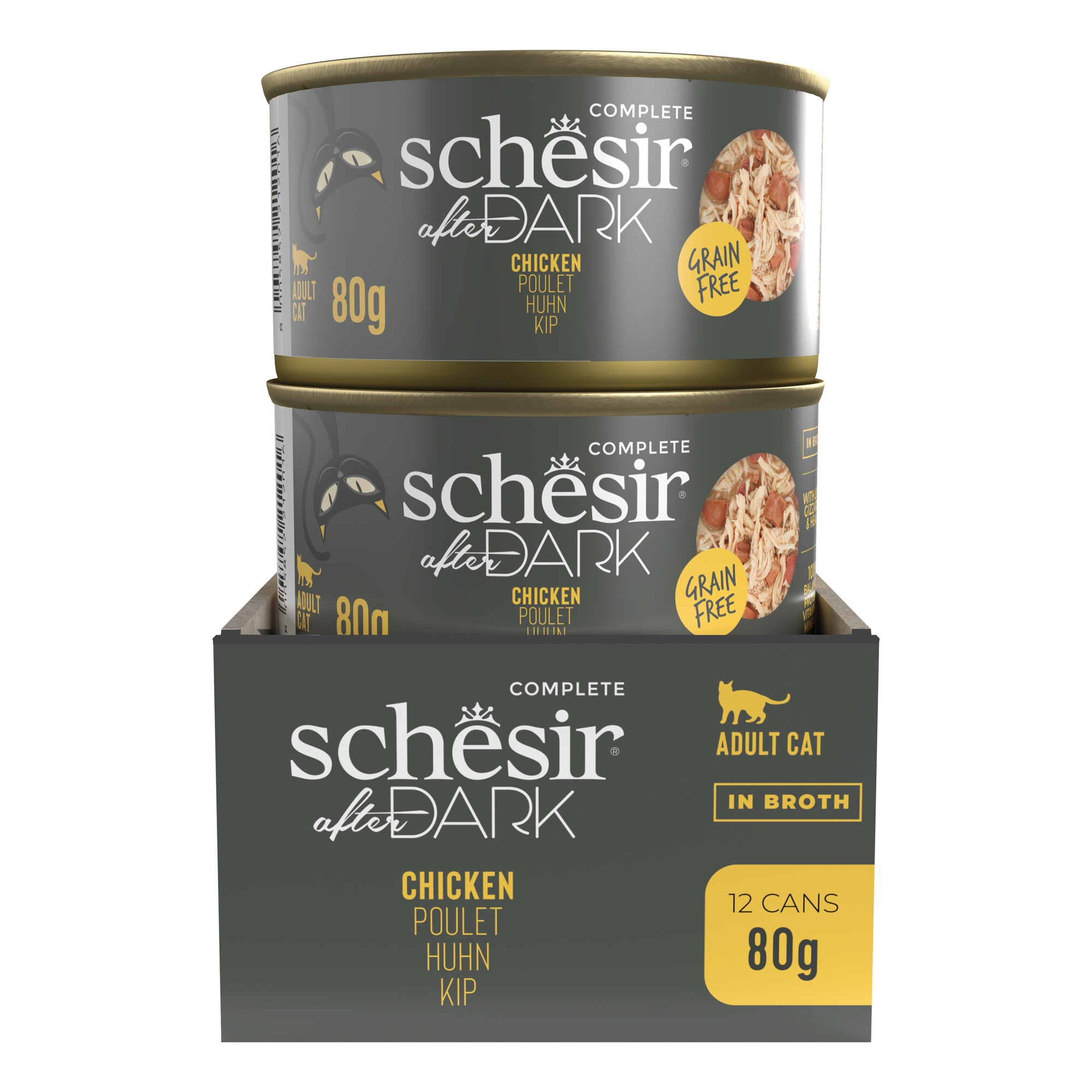 Schesir After Dark — კატის სრულფასოვანი სველი საკვები, ქათამი, ქილა, 80 გრ - Image 3