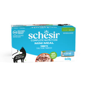 Schesir Complete & Balanced — Wet cat food in jelly, tuna, multipack of cans, 6 × 50 g