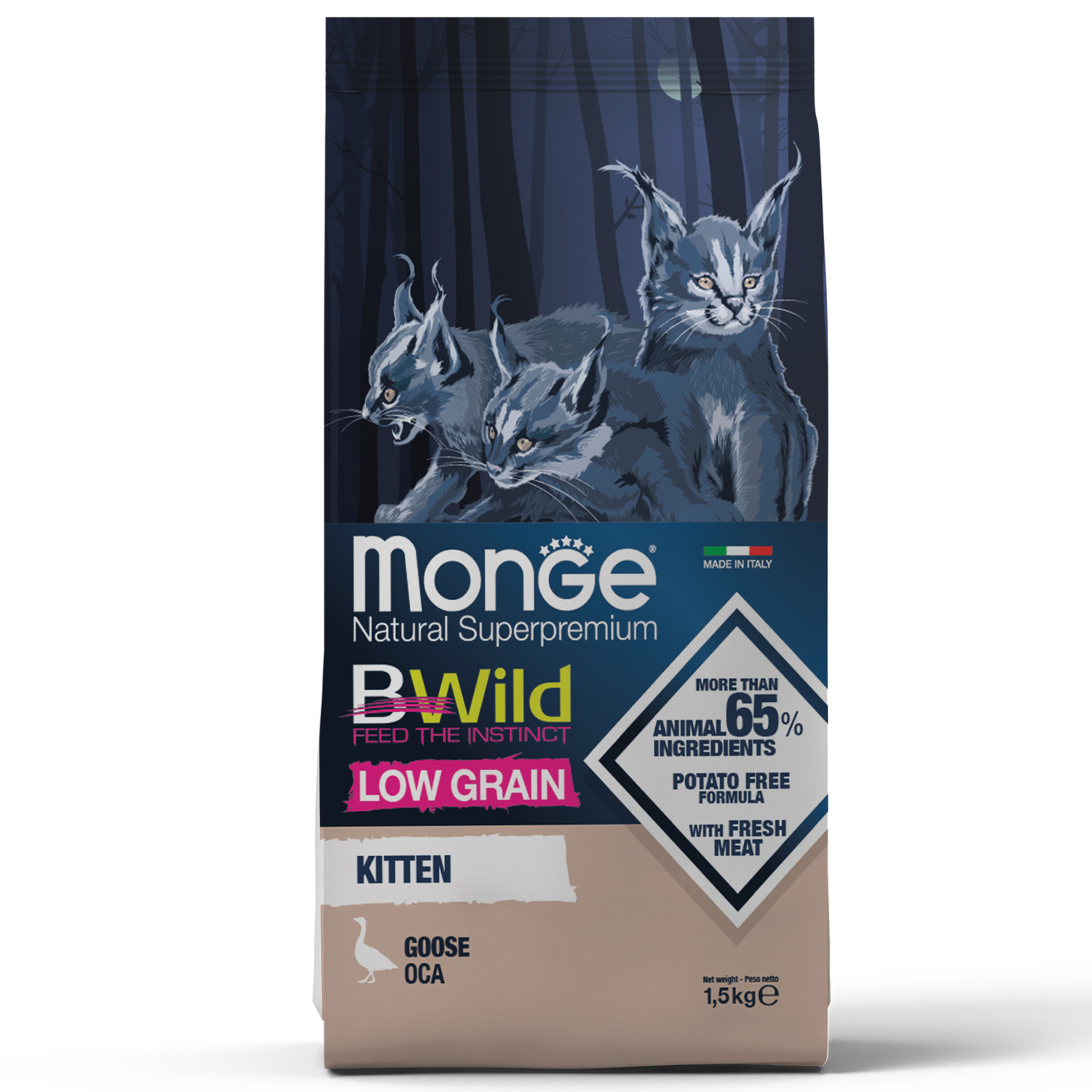 Monge Biwild Small Grain Holistic Food for Kittens with Goose Meat 1.5kg