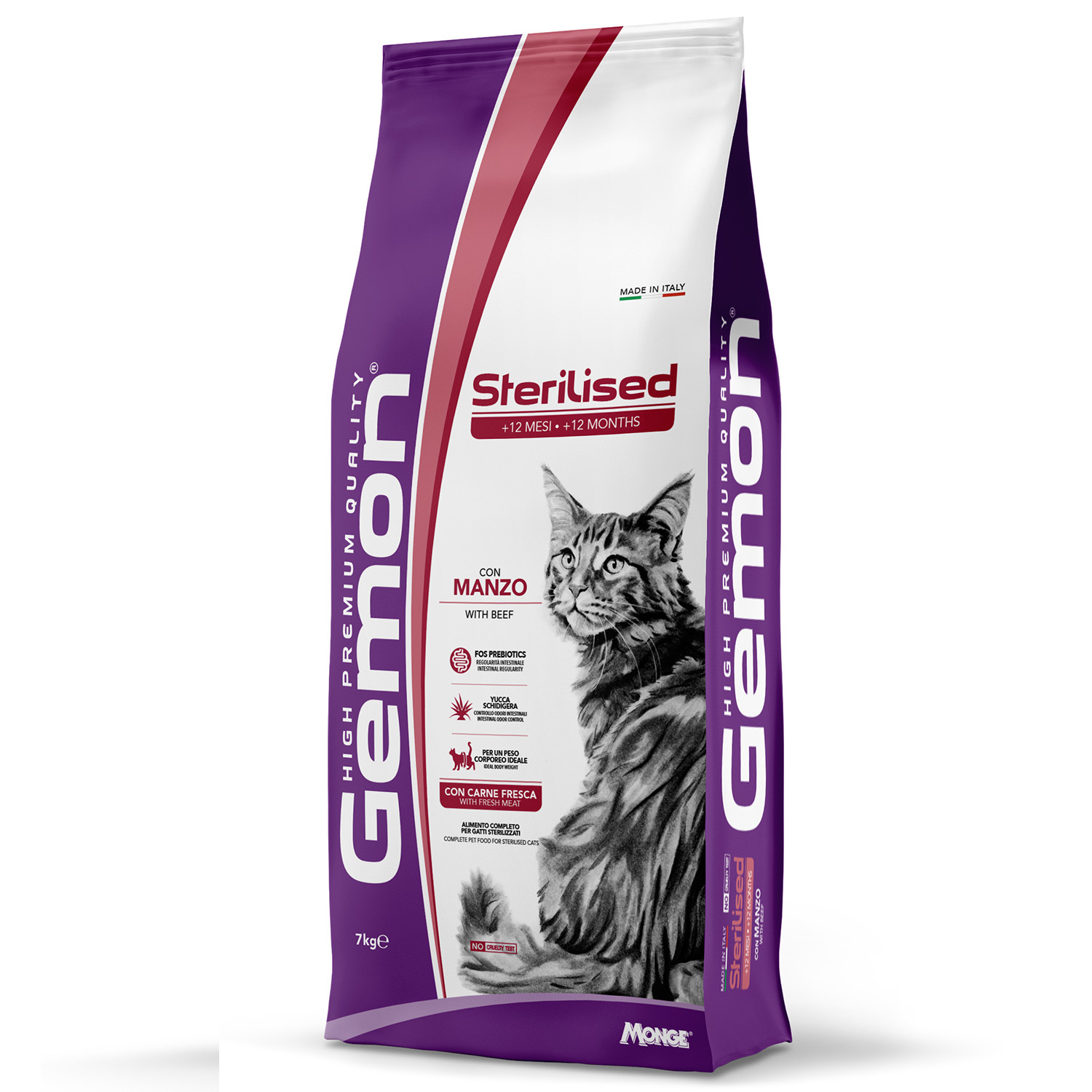 ჯიმონი სტერილიზებული კატებისთვის საქონლის ხორცით 7 კგ