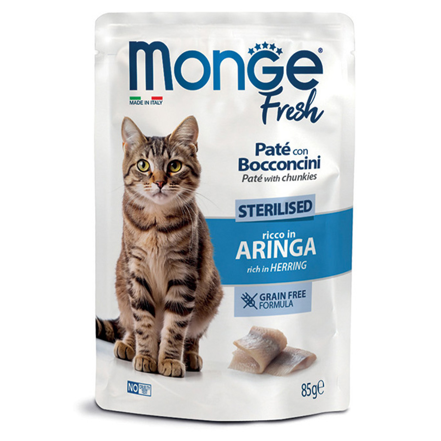 Monge Fresh Pate with Herring - for sterilized cats, pouch 85g