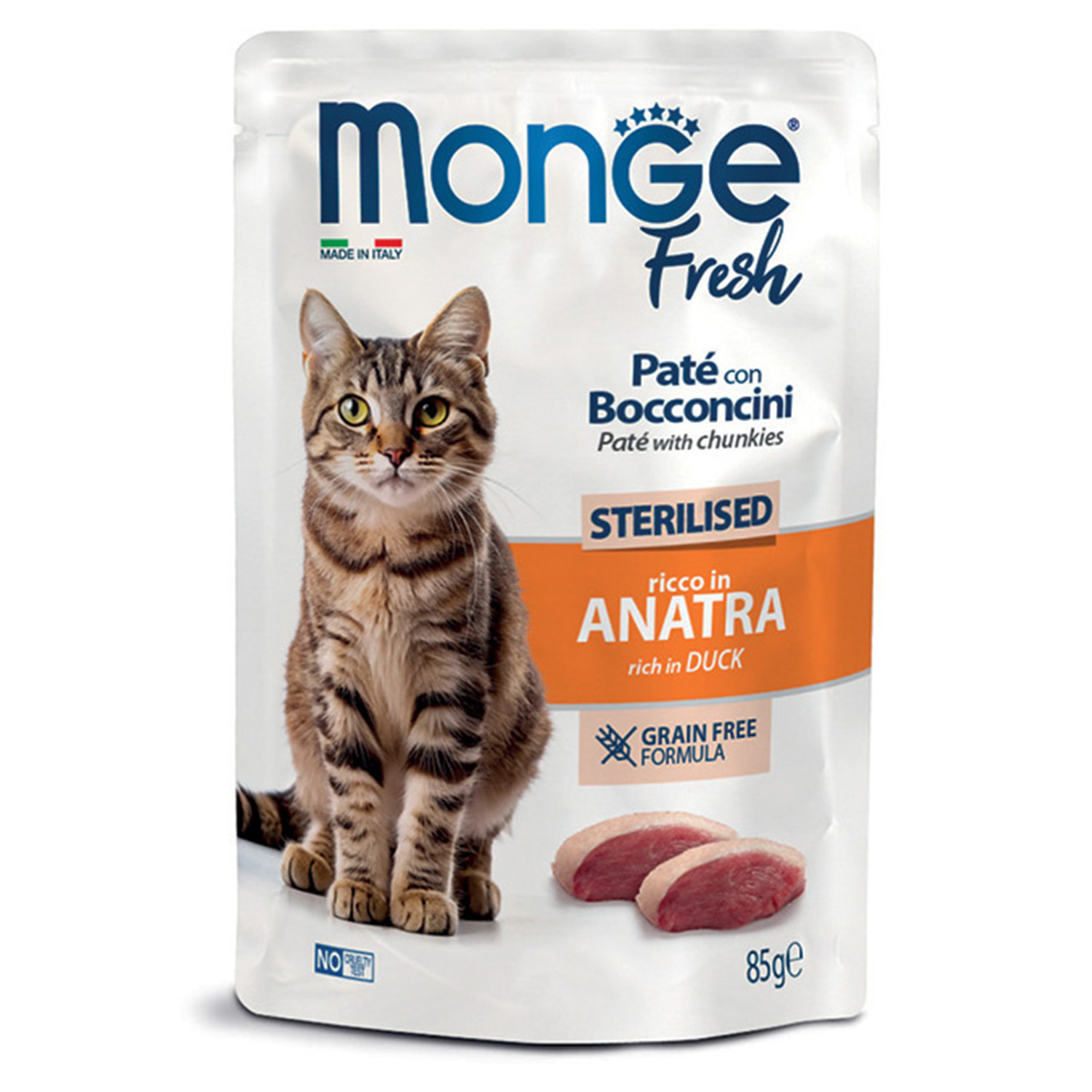 Monge Fresh Pate with Duck Meat - for Sterilized Cats, Pouch 85g