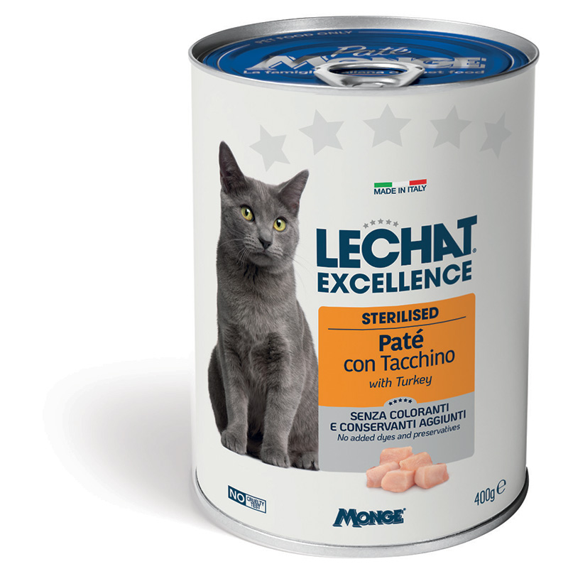 Lechat Excellence - Pate for sterilized cats: Turkey meat 400 g